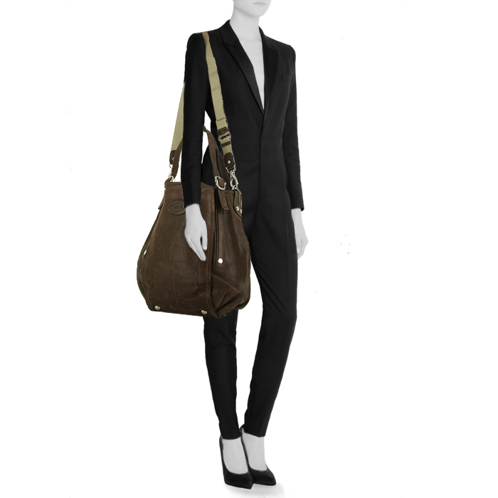 Tod's G-Bag shopping bag in brown leather - Detail D1