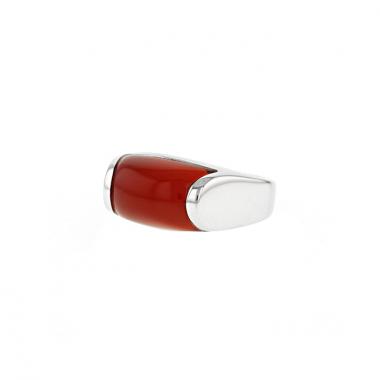 Bulgari Tronchetto ring in white gold and cornelian