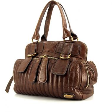 Bolso de mano Chloé Bay en cuero marrón