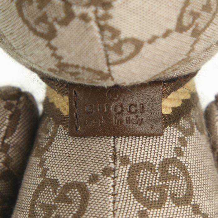 Teddy Bear Gucci in tela monogram marrone e color talpa - Detail D2