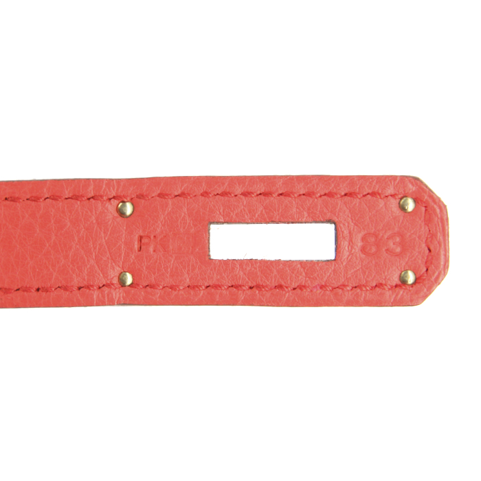 Hermes Birkin 35 cm handbag in pink togo leather - Detail D5