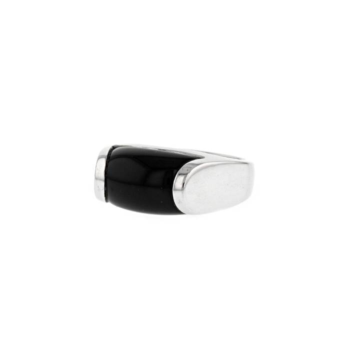 Bulgari Tronchetto ring in white gold and onyx - 00pp