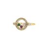 Sortija época años 90 Chopard Happy Diamonds en oro amarillo,  rubíes y esmeralda y en diamantes - 00pp thumbnail