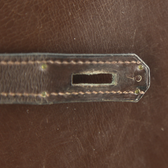 Borsa Hermes Kelly 35 cm in pelle box marrone - Detail D4