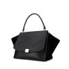 Celine Trapeze large model handbag in black leather and black suede - 00pp thumbnail