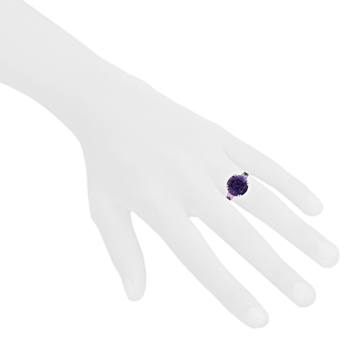 Mauboussin Extrêmement Libre et Sensuel solitaire ring in white gold and amethysts - Detail D1