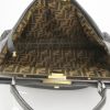 Fendi Peekaboo medium model handbag in black leather - Detail D2 thumbnail