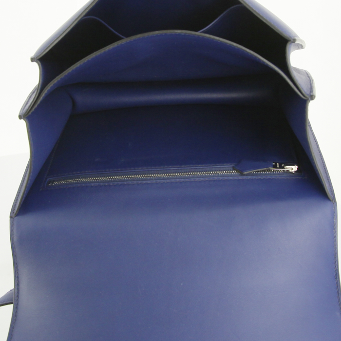 Hermes Hermes Constance handbag in navy blue Swift leather - Detail D3