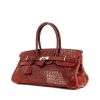 Hermes Birkin Shoulder handbag in red porosus crocodile - 00pp thumbnail