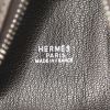 Bolso de mano Hermes Plume en cuero Barenia marrón oscuro y lona beige - Detail D3 thumbnail