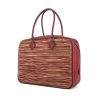 Borsa Hermes Plume modello grande in pelle vibrato bordeaux e beige e pelle Chamonix bordeaux - 00pp thumbnail