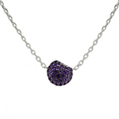 Collier Boucheron Tentation Macaron en or blanc et améthystes