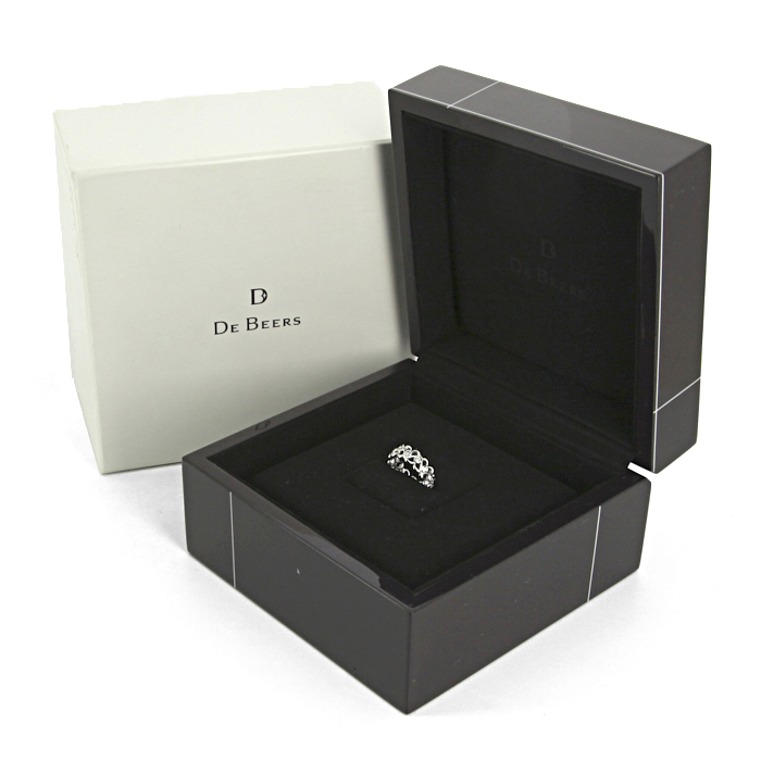 Bague De Beers Swan en or blanc et diamants - Detail D2