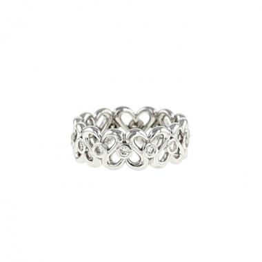 Sortija De Beers Swan en oro blanco y diamantes