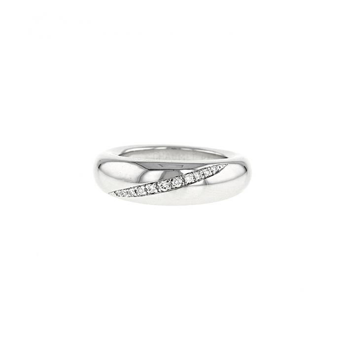 Bague Chaumet Jonc Etoilé Or Blanc Et Diamants - Occasion