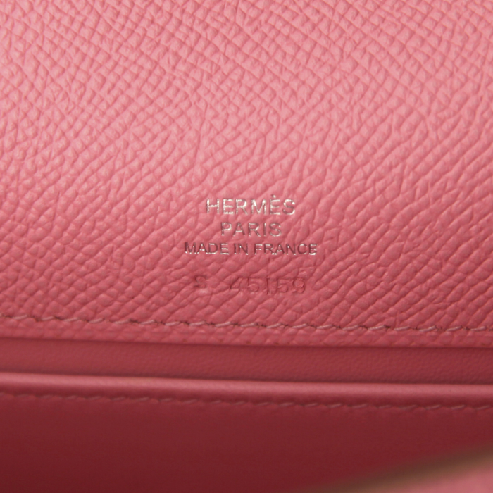 Bolsito de mano Hermes Kelly - Pocket Hand en cuero epsom rosa pálido - Detail D3