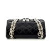 Chanel Mini 2.55 shoulder bag in black patent quilted leather - 360 Front thumbnail