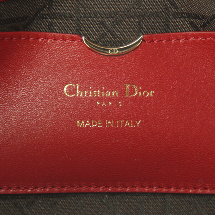 Borsa Dior Lady Dior in pelle cannage rossa - Detail D4