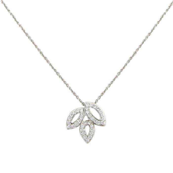 Louis Vuitton Vintage - Quatrefoil Diamond Necklace - White Gold