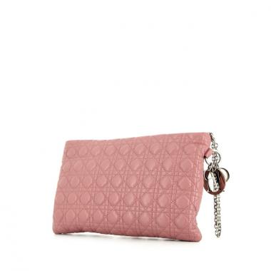 Pochette Dior in pelle rosa polvere cannage
