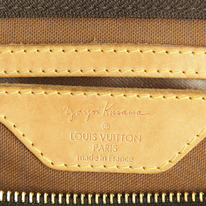 Bolso de mano Louis Vuitton Speedy 30 en lona Monogram verde manzana y marrón y cuero natural - Detail D3