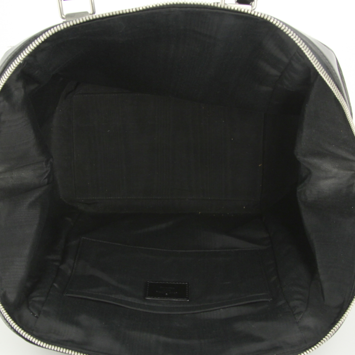 Borsa Louis Vuitton Louis Vuitton Editions Limitées modello grande in tela con stampa a motivi nera e beige e pelle nera - Detail D2