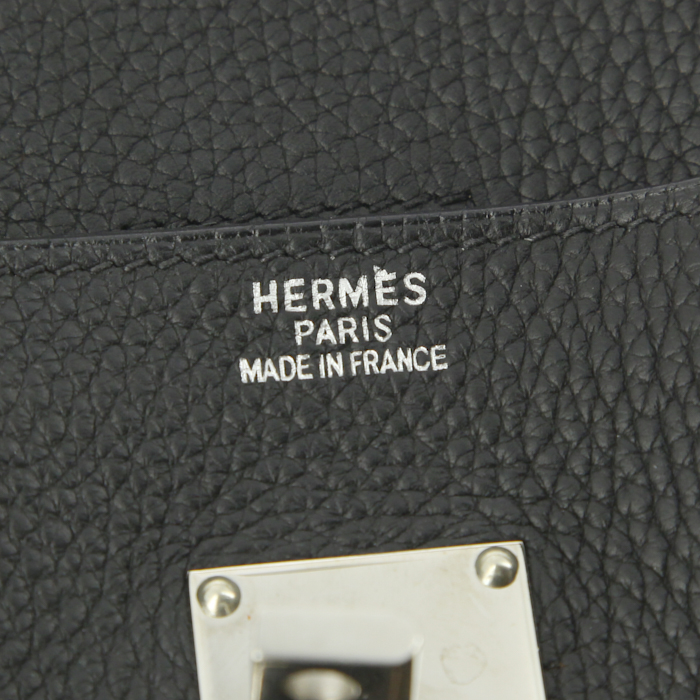 Hermes Birkin Shoulder handbag in black togo leather - Detail D3