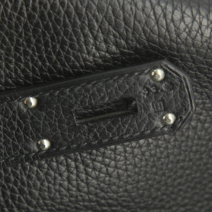 Sac à main Hermes Birkin Shoulder en cuir togo noir - Detail D4