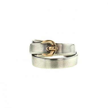 Anello Hermès Ceinture in argento e oro giallo