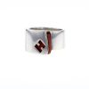 Hermes Candy ring in silver and coral - 00pp thumbnail