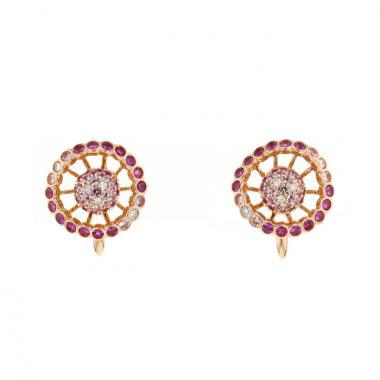 Orecchini Boucheron Ma Jolie in oro rosa,  diamanti e zaffiri rosa