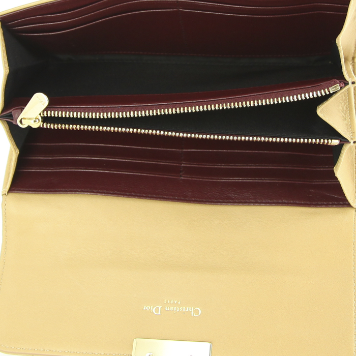 Portefeuille Dior en cuir beige - Detail D2
