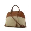 Hermes Bolide large model handbag in gold Barenia leather and beige canvas - 00pp thumbnail