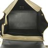 Celine Trapeze medium model handbag in khaki and beige suede and black leather - Detail D3 thumbnail