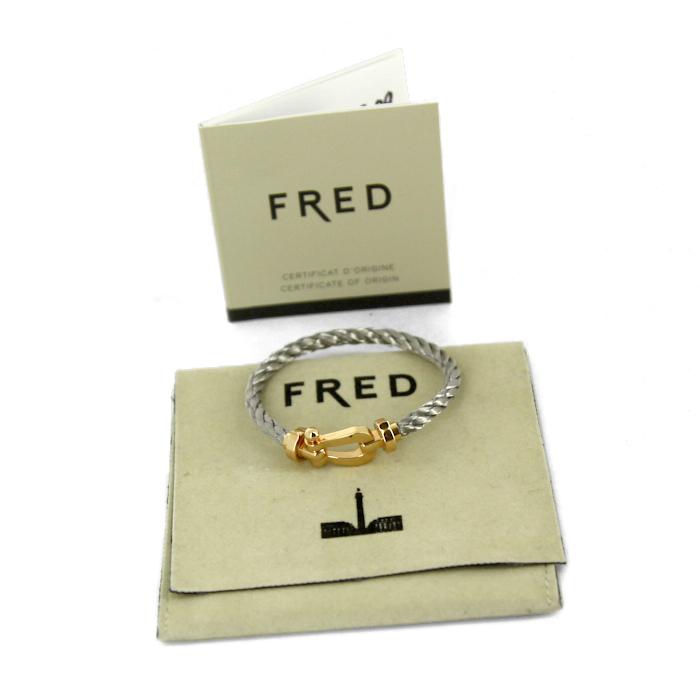 Bracelet Fred Force 10 grand modèle en or rose et acier - Detail D2