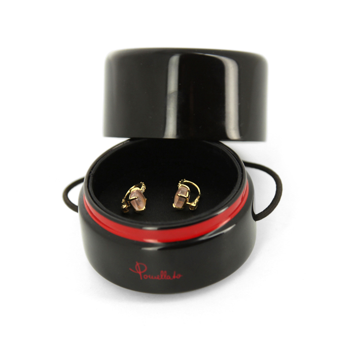 Paire de pendants d'oreilles Pomellato Baby en or rose,  quartz rose et diamants - Detail D2