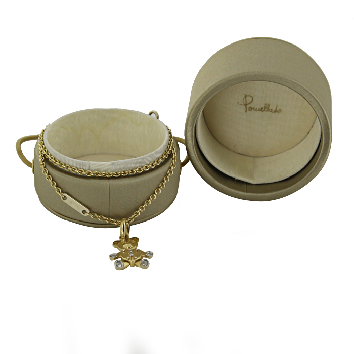 Collier Pomellato Orsetto moyen modèle en or jaune,  or blanc et diamants - Detail D2