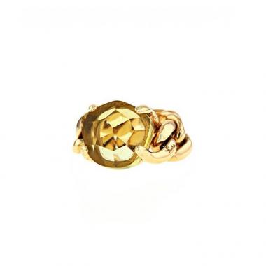 Bague Pomellato Lola en or rose et quartz jaune