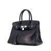 Hermes Birkin 30 cm handbag in navy blue box leather - 00pp thumbnail