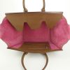Bolso de mano Celine Tie Bag en cuero marrón y ante rosa - Detail D2 thumbnail