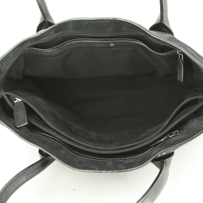 Tod's D-Bag handbag in black suede and black leather - Detail D2