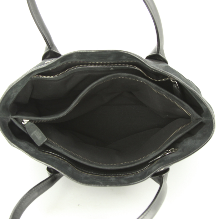 Tod's D-Bag handbag in black suede and black leather - Detail D3