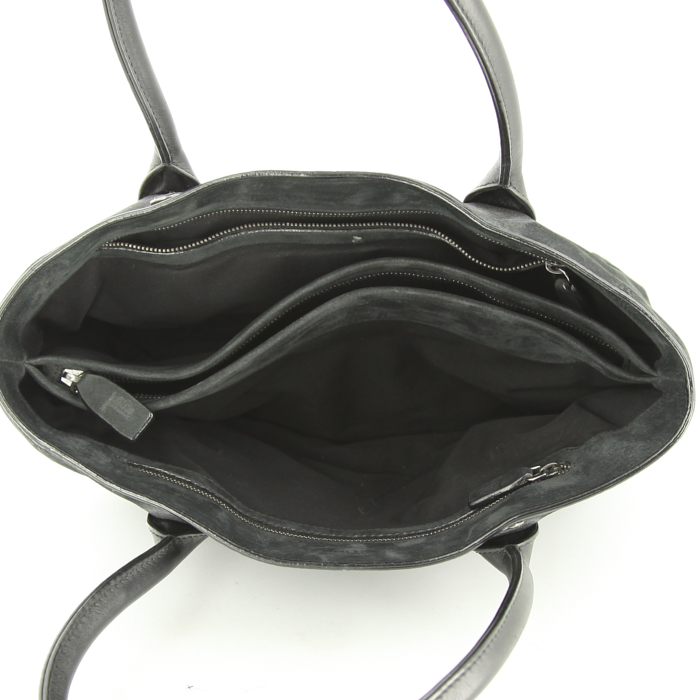 Tod's D-Bag handbag in black suede and black leather - Detail D4