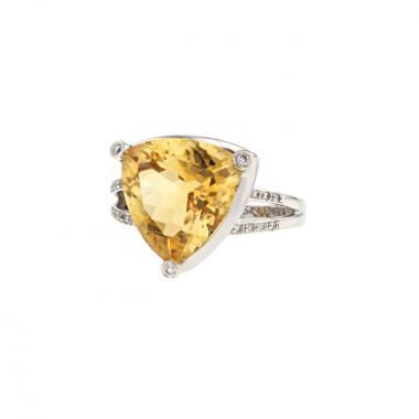 Mauboussin Mes Couleurs à Toi ring in white gold,  citrine and diamonds and in citrine