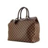 Greenwich large model travel bag in ebene damier canvas and brown leather - 00pp thumbnail