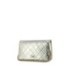 Chanel Mademoiselle handbag in silver quilted leather and gold piping - 00pp thumbnail