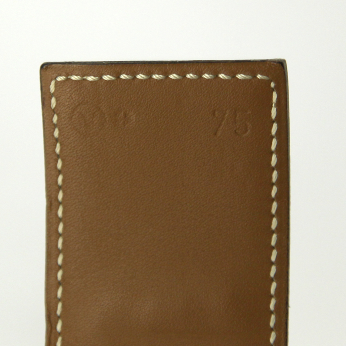 Cinturón Hermes Médor modelo pequeño en cuero epsom blanco - Detail D3