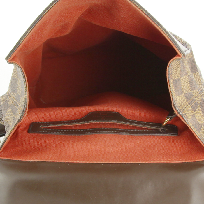 Louis Vuitton backpack in ebene damier canvas and brown leather - Detail D2