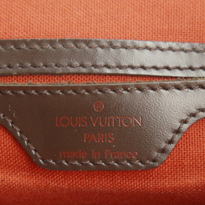 Louis Vuitton backpack in ebene damier canvas and brown leather - Detail D3
