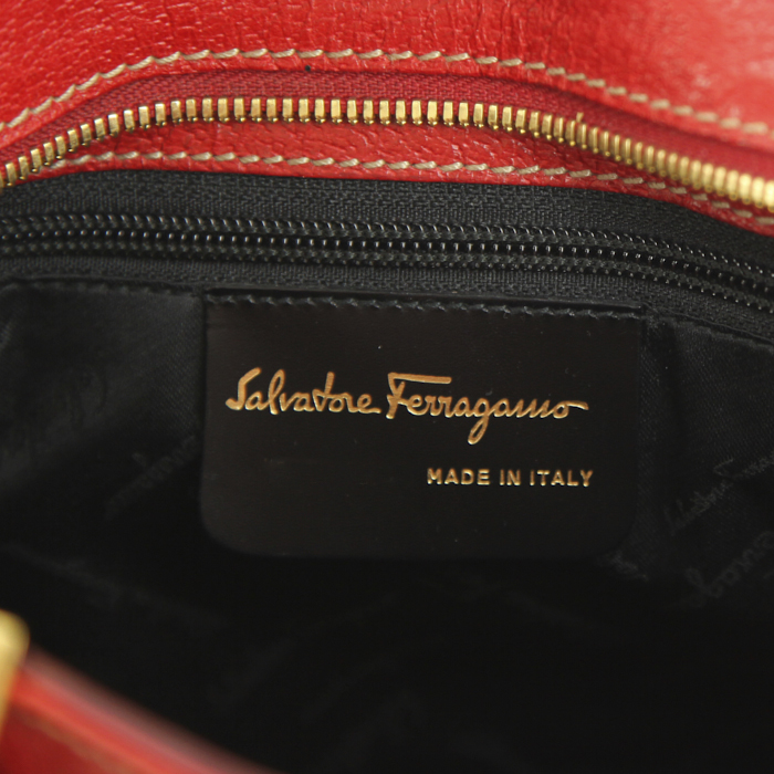 Borsa Salvatore Ferragamo in pelle rossa - Detail D4